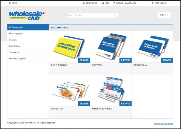 Image of Home page of online Wholesale Club Portal