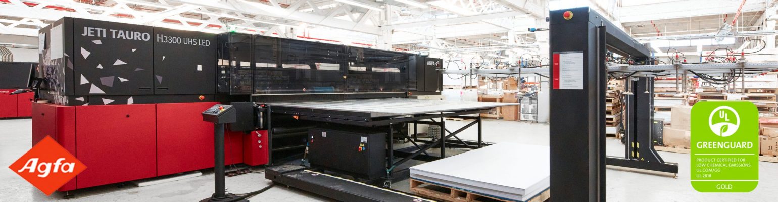High speed Agfa H3300 LED UHS digital large format printer installed at TI Group's LFD facility